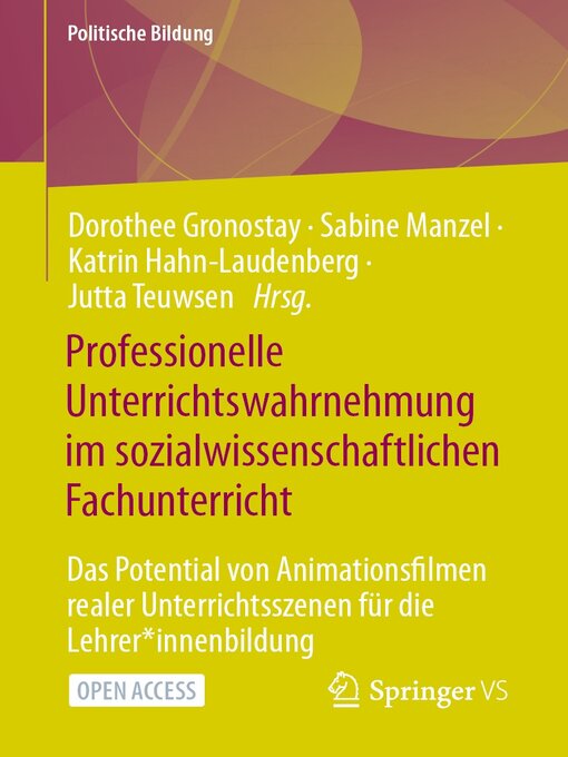 Title details for Professionelle Unterrichtswahrnehmung im sozialwissenschaftlichen Fachunterricht by Dorothee Gronostay - Available